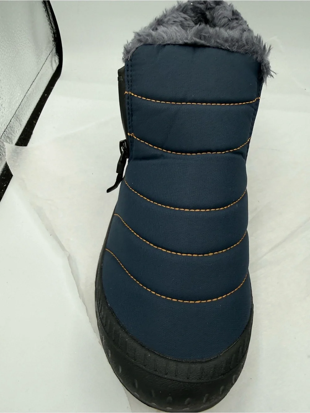 Moving Steps Zermatt Women's Navy Quilted Faux-Fur Ankle Booties New